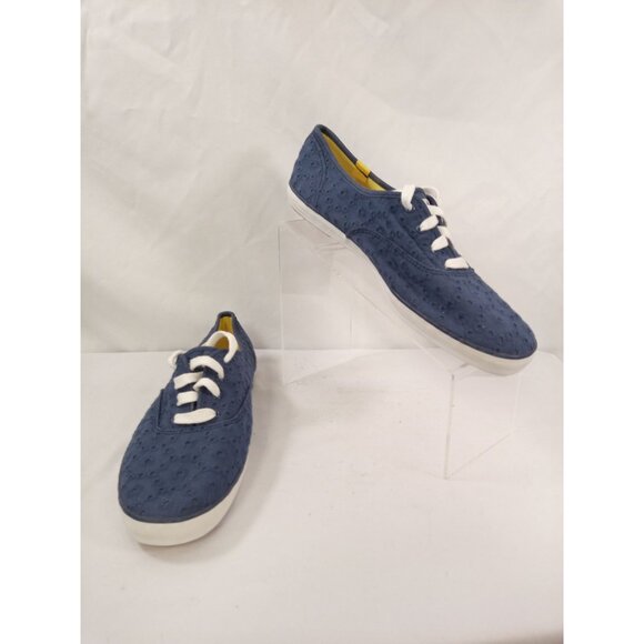 Keds Women's Blue Champion Mini Daisy Eyelet Lace-Up Shoes Size 11 - Picture 2 of 8